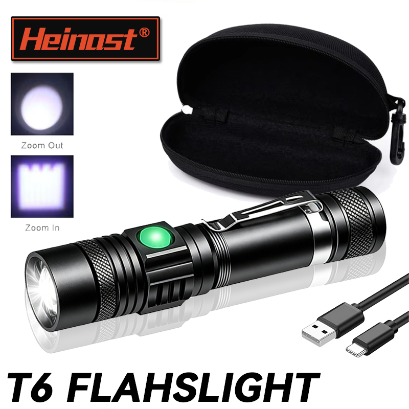 Outdoor Adventure Hunt - Torcia LED T6 Ricaricabile, Torcia Zoomabile