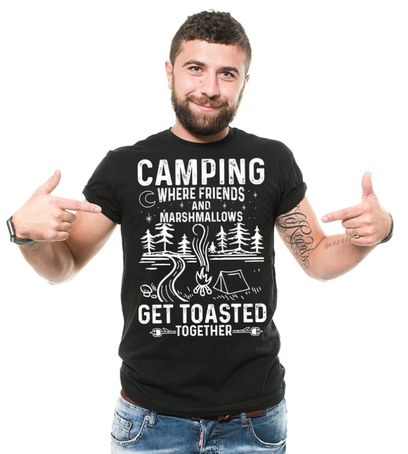 Outdoor Adventure Friends - T-shirt corta da uomo con stampa