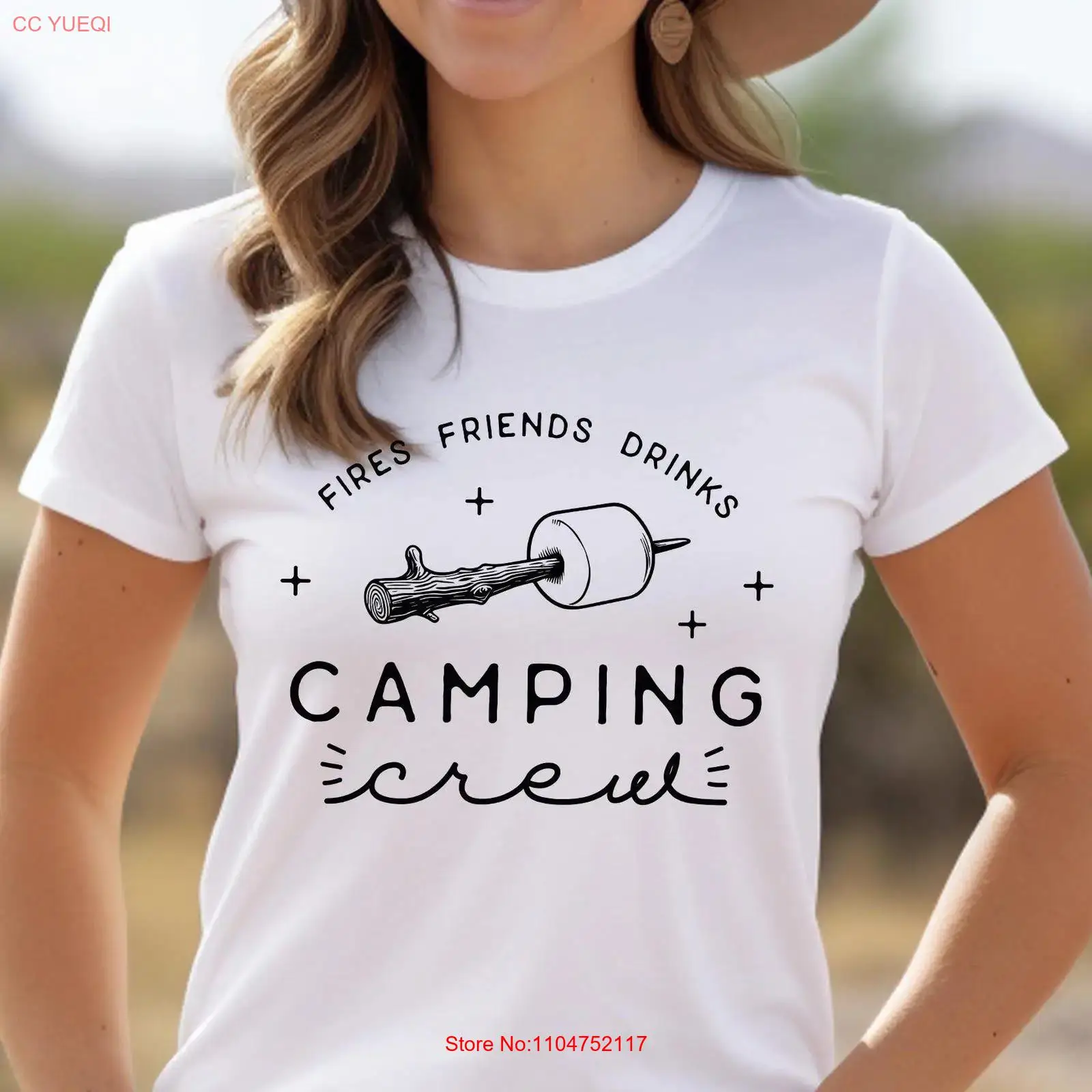 Outdoor Adventure Friends - T-shirt da campeggio vintage lavata ed